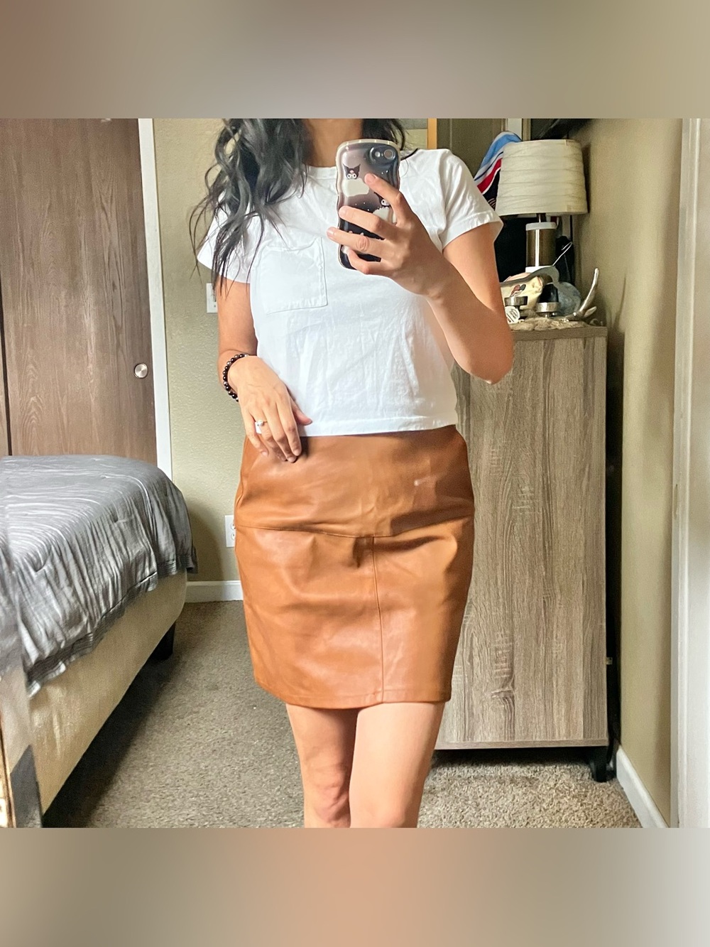 Shinestar faux leather miniskirt
